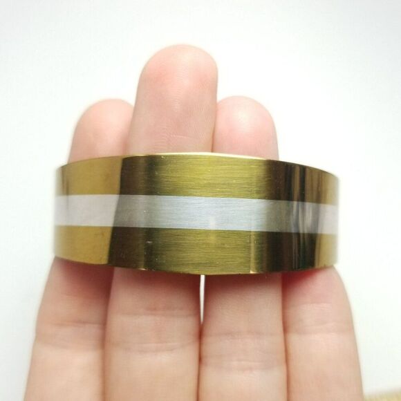 Vintage Lillian Vernon Sterling Silver Inlay 1976 Cuff Bangle Bracelet, Estate - Picture 2 of 7